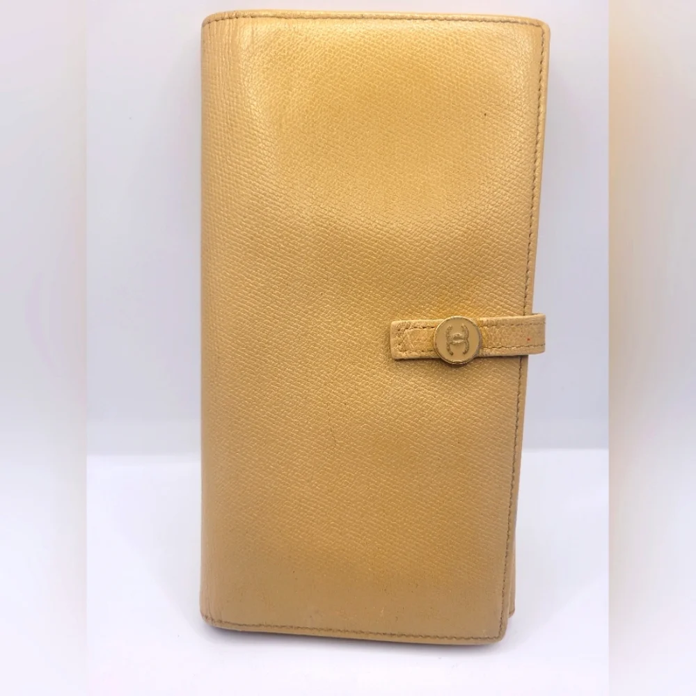 Chanel Beige Leather Wallet